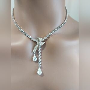 Avon Silver Set Necklace  And Earrings
